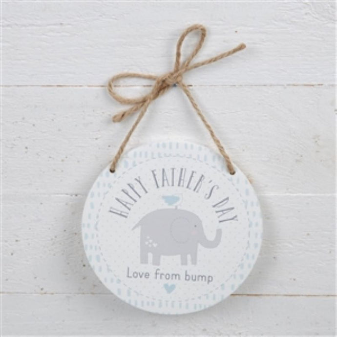 Happy Fathers Day Love From Bump Hanging Plaque By Petit Cheri