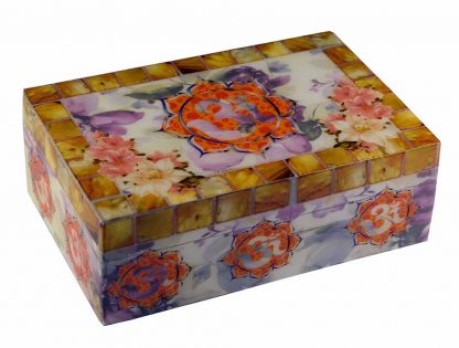 Lotus Flower Design Laminated Box