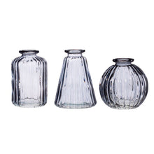 Load image into Gallery viewer, Sass &amp; Belle Grey Glass Bud Vases - Set 3
