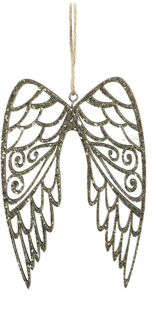 Glittery Angel Wings Hanging Christmas Decoration