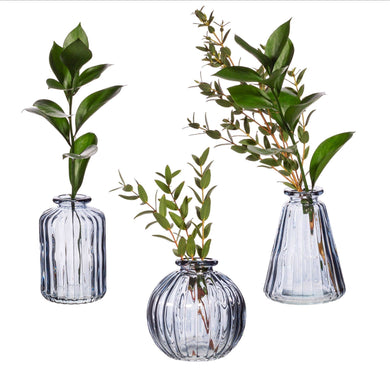 Sass & Belle Grey Glass Bud Vases - Set 3