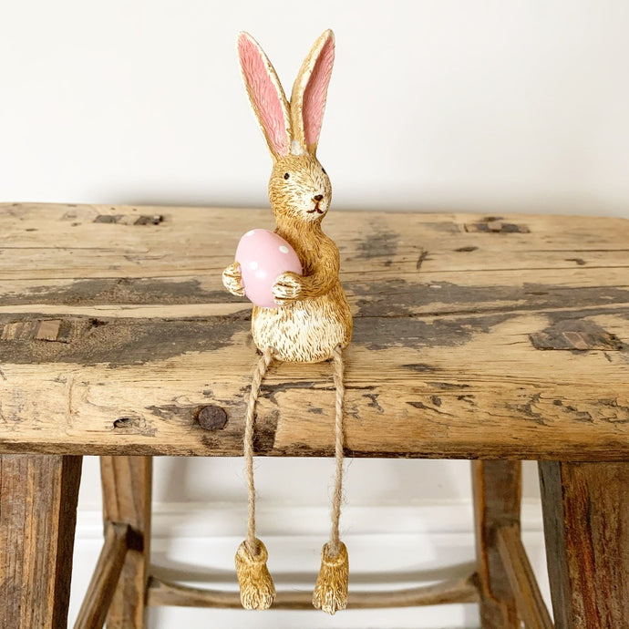 Sitting Bunny Rabbit With Pink Egg